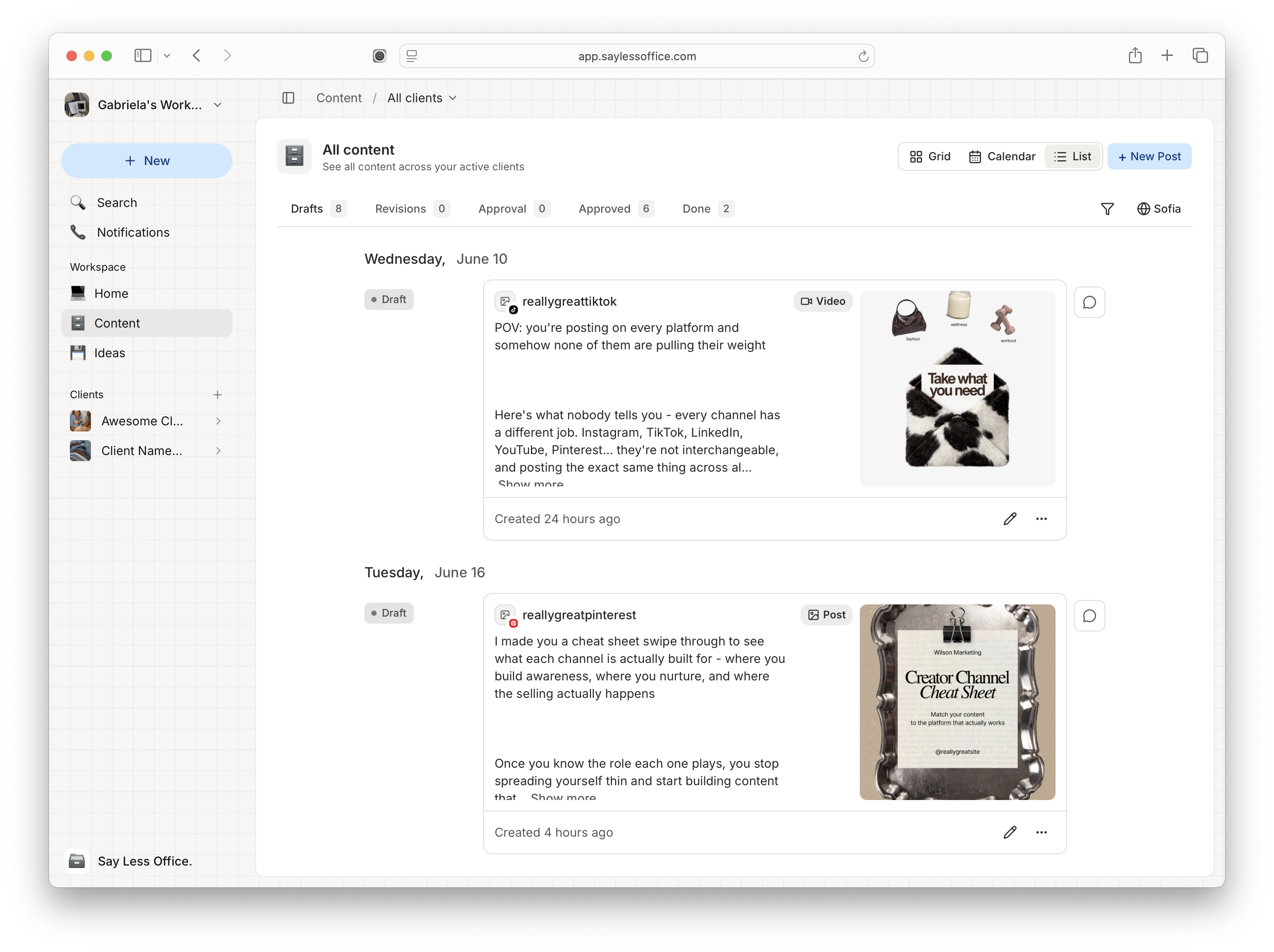 List view